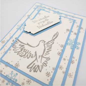 Weihnachtskarte Babyblau
