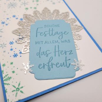 Weihnachtskarte, Azurblau 2