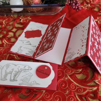 Weihnachtskarte in Glutrot