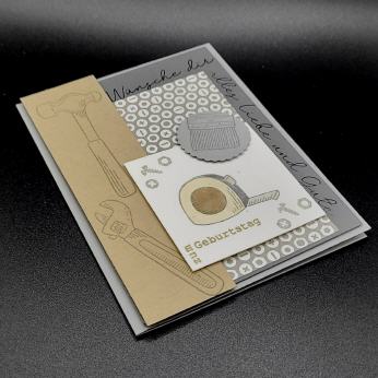 Geburtstagskarte, Schiefergrau