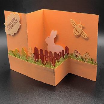 Karte Gru&szlig; vom Osterhasen, Pfirsich Pur